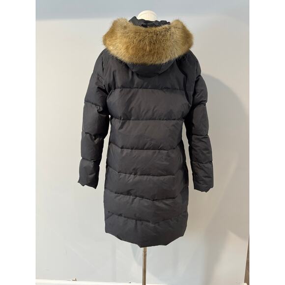 Michael Kors Down Puffer Coat Gunmetal Gray Size M – Hooded Coat with Faux Fur - Picture 2 of 9